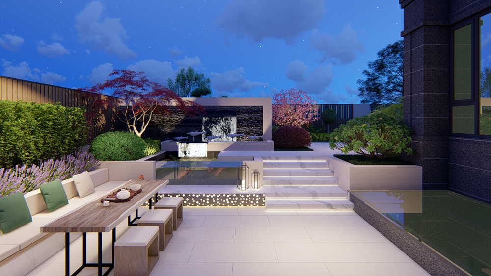 金地兰亭世家现代风格别墅花园设计